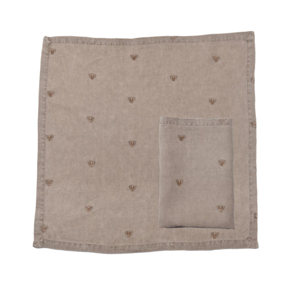 MASON BEE LINEN NAPKIN STONE S/6