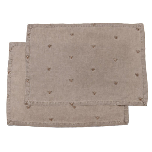 MASON BEE LINEN PLACEMAT STONE S/6