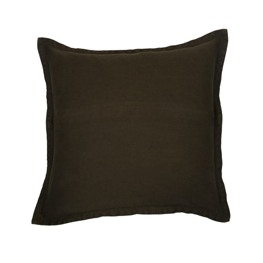 CLASSIC LINEN CUSHION OLIVE GREEN 50x50