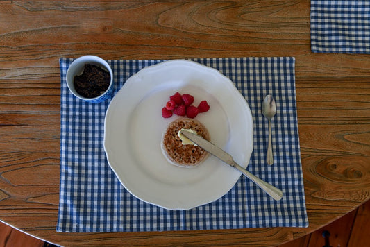 GINGHAM PLACEMAT BLUEBERRY S/4