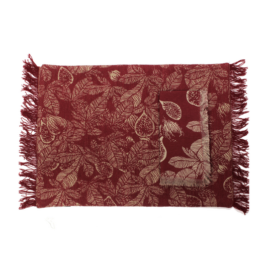 Fig Tree Placemat Ruby S/4