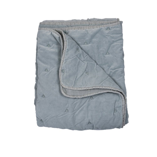 MASON BEE VELVET THROW SKY GREY