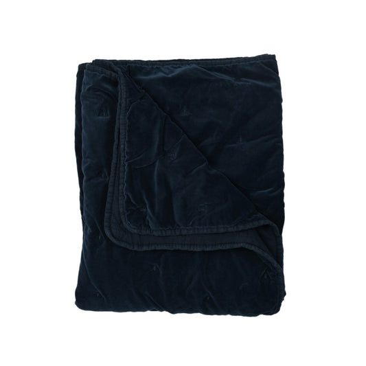 MASON BEE VELVET THROW NAVY