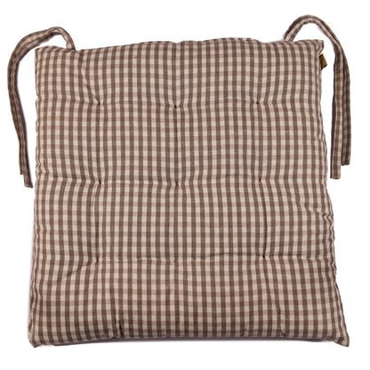 GINGHAM SEAT CUSHION 45X45CM ASH