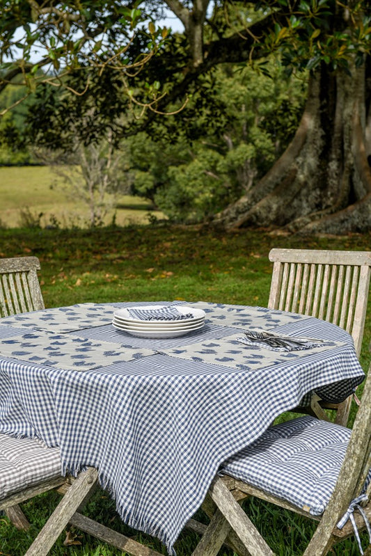 GINGHAM TABLECLOTH BLUEBERRY 140x240cm
