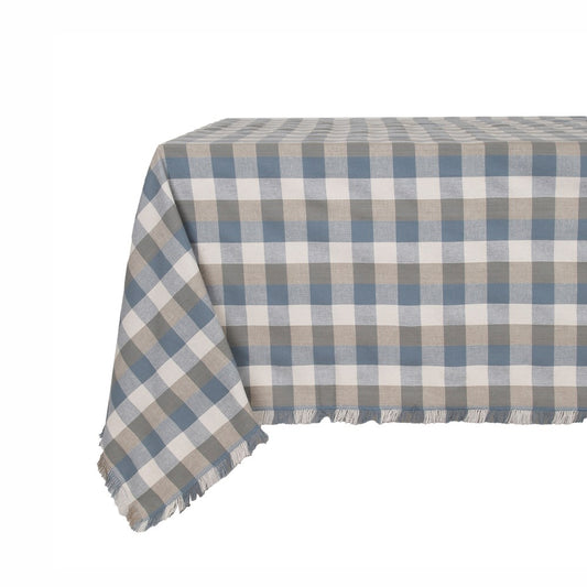 Double Check Tablecloth Blue Haze 140x240cm