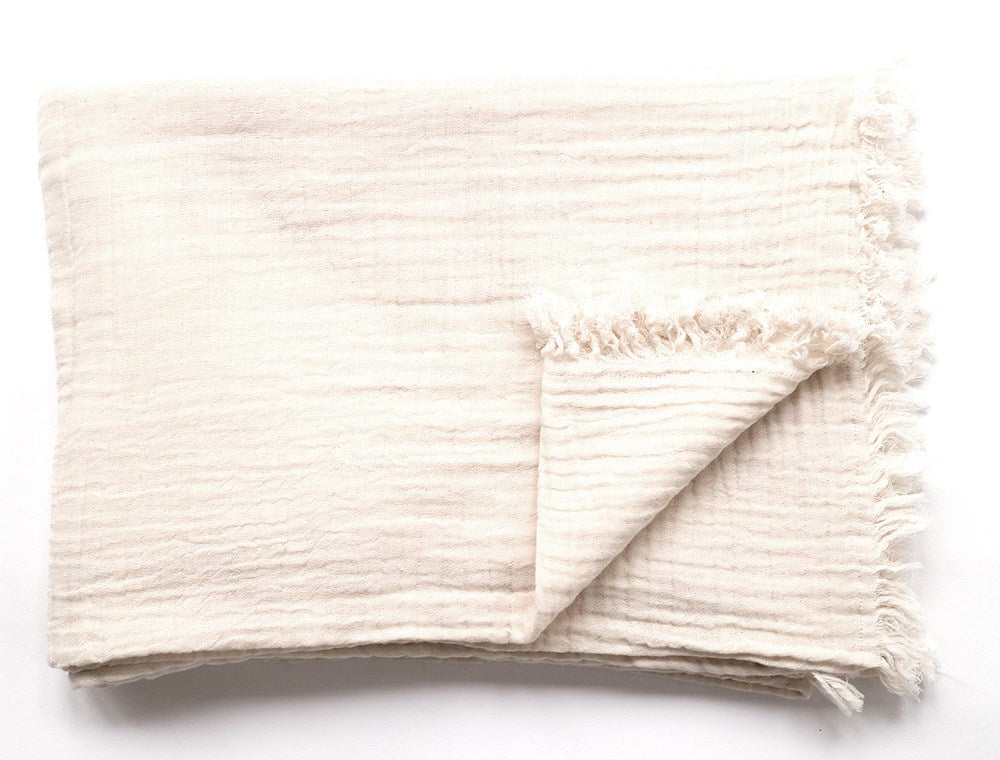 SOFT COTTON THROW 170x130cm NATURAL