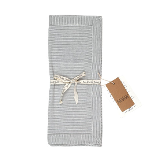 Pin Stripe Table Runner Charcoal