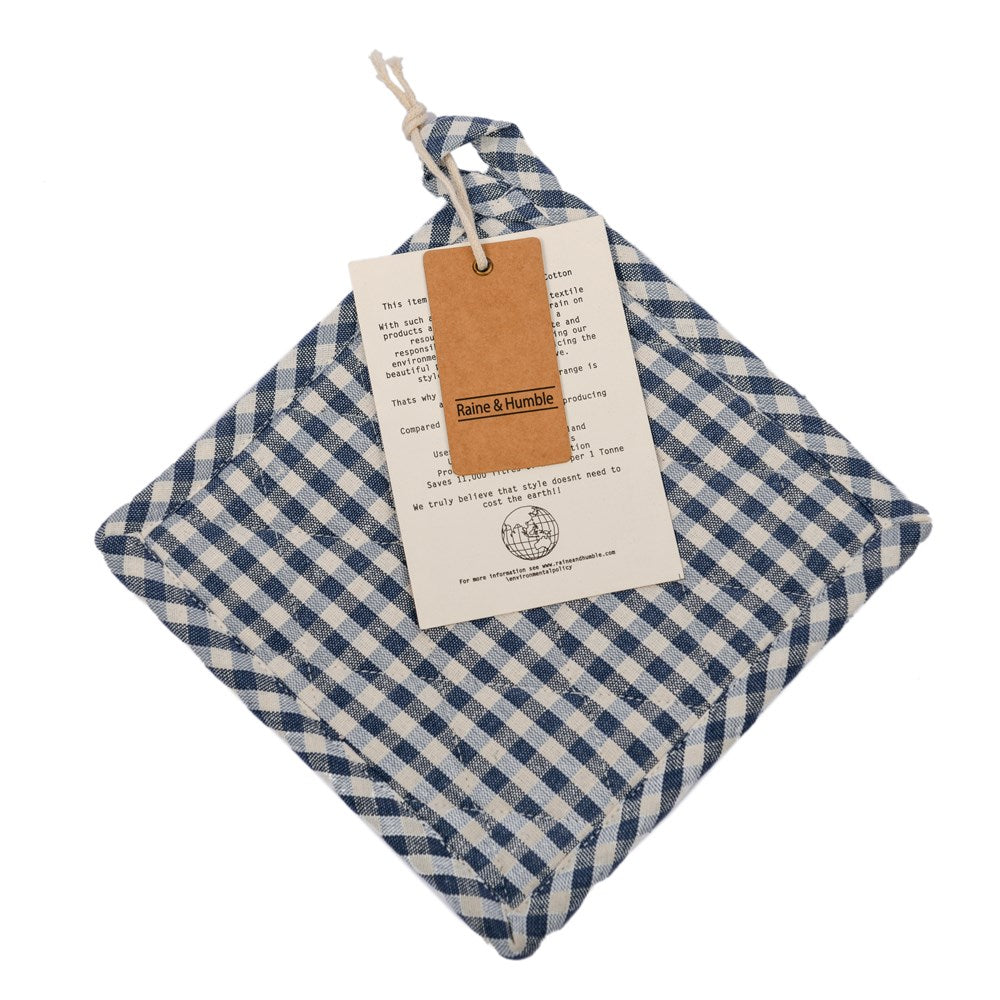 GINGHAM POT HOLDER BLUEBERRY