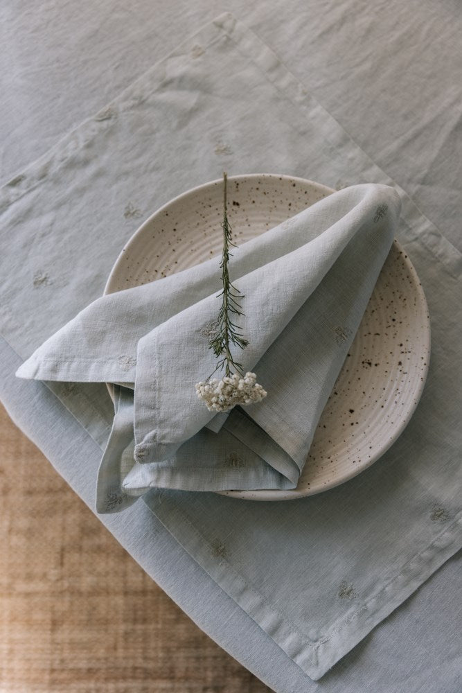 LINEN STRIPE NAPKIN SKY GREY S/6