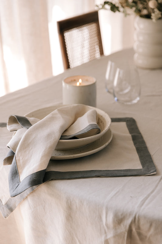 ELEGANCE LINEN NAPKIN STORM S/6
