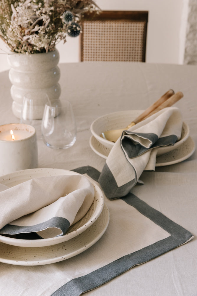 ELEGANCE LINEN NAPKIN STORM S/6