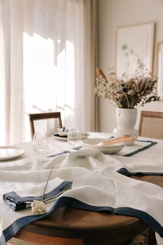 ELEGANCE LINEN TABLECLOTH NAUTIC